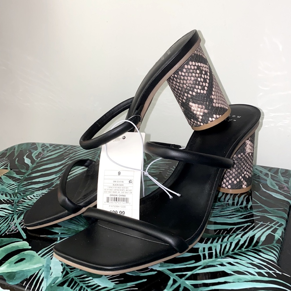 target | black straps with snakeskin heels